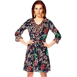 The Webster Miami x Target Ruffle Belted Dress in Palm Print Size Small